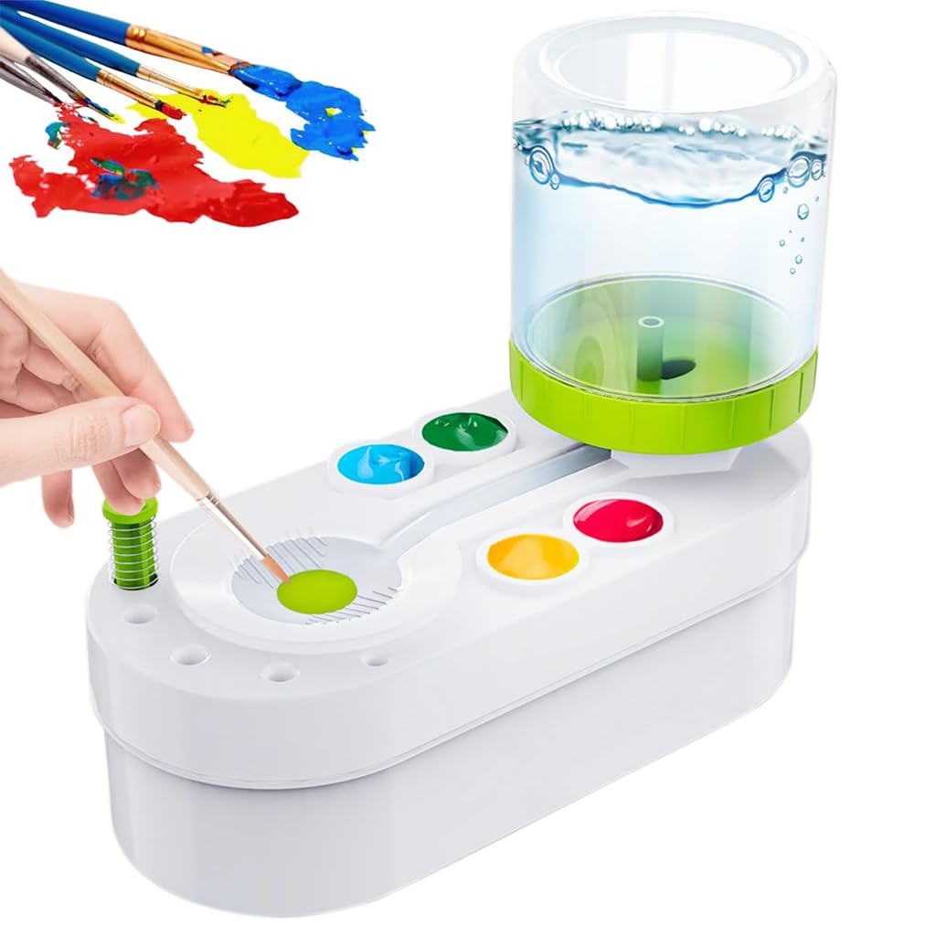 HASTHIP 2 in 1 Paint Brush Cleaner Machine with Auto Refill, Flushing Button & Water Tank - Efficient Cleaner for Oil, Acrylic & Makeup Brushes for Oil Paint Brushes, Acrylic Paint Brushes HASTHIP 2 in 1 Paint Brush Cleaner Machine with Auto Refill, Flushing Button & Water Tank - Efficient Cleaner for Oil, Acrylic & Makeup Brushes for Oil Paint Brushes, Acrylic Paint Brushes